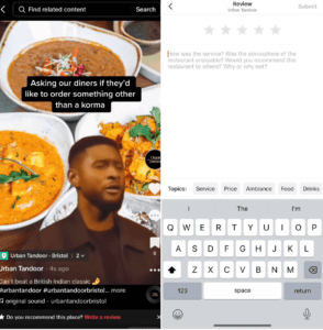 TikTok reviews are being tested on restaurants